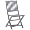 Chaises pliables d'extérieur lot de 4 et coussins Bois d'acacia 