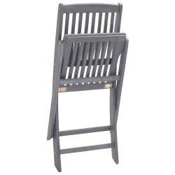 Chaises pliables d'extérieur lot de 4 et coussins Bois d'acacia 