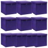 Boîtes de rangement et couvercles 10pcs Violet 32x32x32cm Tissu 