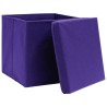 Boîtes de rangement et couvercles 10pcs Violet 32x32x32cm Tissu 