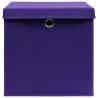 Boîtes de rangement et couvercles 10pcs Violet 32x32x32cm Tissu 