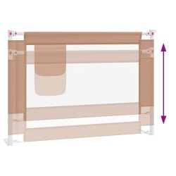 Barrière de sécurité de lit enfant Taupe 90x25 cm Tissu 