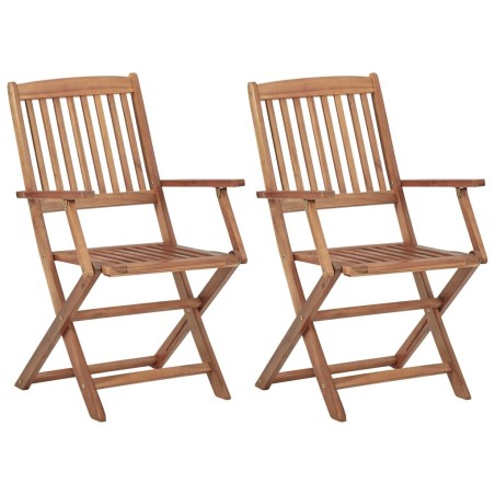 Chaises pliables d'extérieur lot de 2 Bois d'acacia solide 