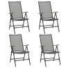 Chaises pliables en maille lot de 4 Acier Anthracite 