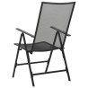 Chaises pliables en maille lot de 4 Acier Anthracite 