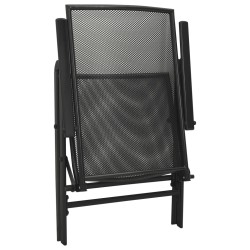 Chaises pliables en maille lot de 4 Acier Anthracite 