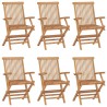 Chaises pliables de jardin lot de 6 Bois de teck solide 