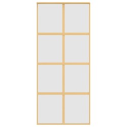 Porte coulissante doré 90x205 cm verre ESG dépoli et aluminium 