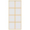 Porte coulissante doré 90x205 cm verre ESG dépoli et aluminium 