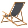 Chaise de plage pliable Bois de teck solide Gris 