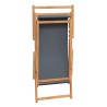 Chaise de plage pliable Bois de teck solide Gris 