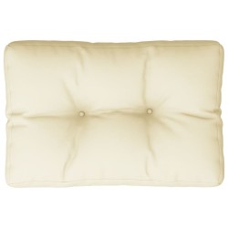 Coussin de palette crème 60x40x12 cm tissu 