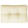 Coussin de palette crème 60x40x12 cm tissu 
