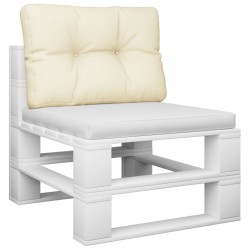 Coussin de palette crème 60x40x12 cm tissu 