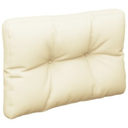 Coussin de palette crème 60x40x12 cm tissu 