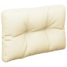 Coussin de palette crème 60x40x12 cm tissu 