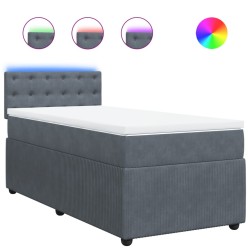 Sommier à lattes de lit avec matelas Gris foncé 100x200 cm 