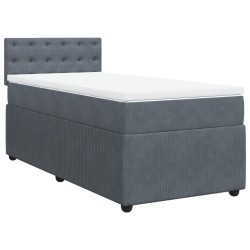 Sommier à lattes de lit avec matelas Gris foncé 100x200 cm 