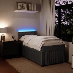 Sommier à lattes de lit avec matelas Gris foncé 100x200 cm 
