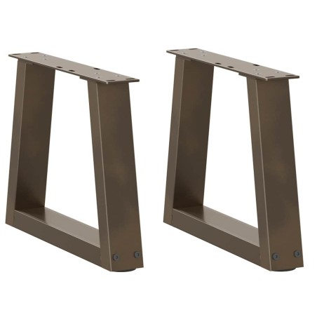 Pieds de table à manger forme V 2 pcs acier naturel acier 