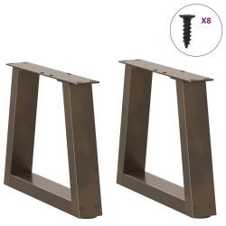 Pieds de table à manger forme V 2 pcs acier naturel acier 