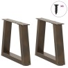 Pieds de table à manger forme V 2 pcs acier naturel acier 