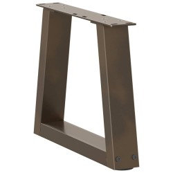 Pieds de table à manger forme V 2 pcs acier naturel acier 