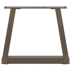 Pieds de table à manger forme V 2 pcs acier naturel acier 