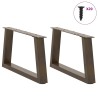 Pieds de table à manger forme V 2 pcs acier naturel acier 