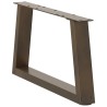 Pieds de table à manger forme V 2 pcs acier naturel acier 