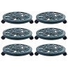 Chariots pour plantes 6 pcs Vert 38 cm Plastique 