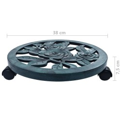 Chariots pour plantes 6 pcs Vert 38 cm Plastique 