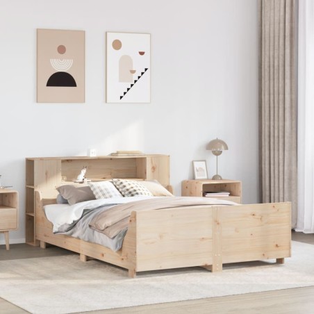 Cadre de lit sans matelas 140x190 cm bois de pin massif 