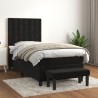 Sommier à lattes de lit avec matelas Noir 90x190 cm Velours 