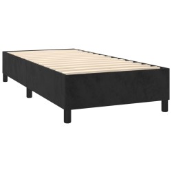 Sommier à lattes de lit avec matelas Noir 90x190 cm Velours 