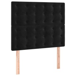 Sommier à lattes de lit avec matelas Noir 90x190 cm Velours 