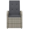 Chaise inclinable de jardin 2pc et coussins Résine tressée Gris 