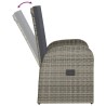 Chaise inclinable de jardin 2pc et coussins Résine tressée Gris 