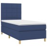Sommier à lattes de lit et matelas et LED Bleu 90x190 cm Tissu 