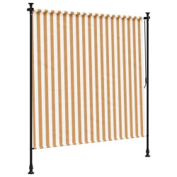 Store roulant d'extérieur orange et blanc 200x270cm tissu acier 