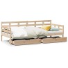 Lit de jour avec tiroirs sans matelas 90x190 cm bois massif 