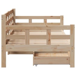 Lit de jour avec tiroirs sans matelas 90x190 cm bois massif 