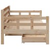 Lit de jour avec tiroirs sans matelas 90x190 cm bois massif 