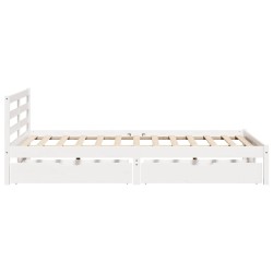 Cadre de lit sans matelas blanc 120x190 cm bois de pin massif 