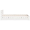 Cadre de lit sans matelas blanc 120x190 cm bois de pin massif 