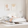 Cadre de lit sans matelas blanc 120x190 cm bois de pin massif 
