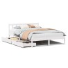 Cadre de lit sans matelas blanc 120x190 cm bois de pin massif 