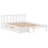 Cadre de lit sans matelas blanc 120x190 cm bois de pin massif 