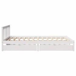 Cadre de lit sans matelas blanc 120x190 cm bois de pin massif 