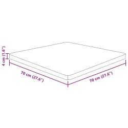 Dessus de table carré 70x70x4 cm Bois chêne massif non traité 